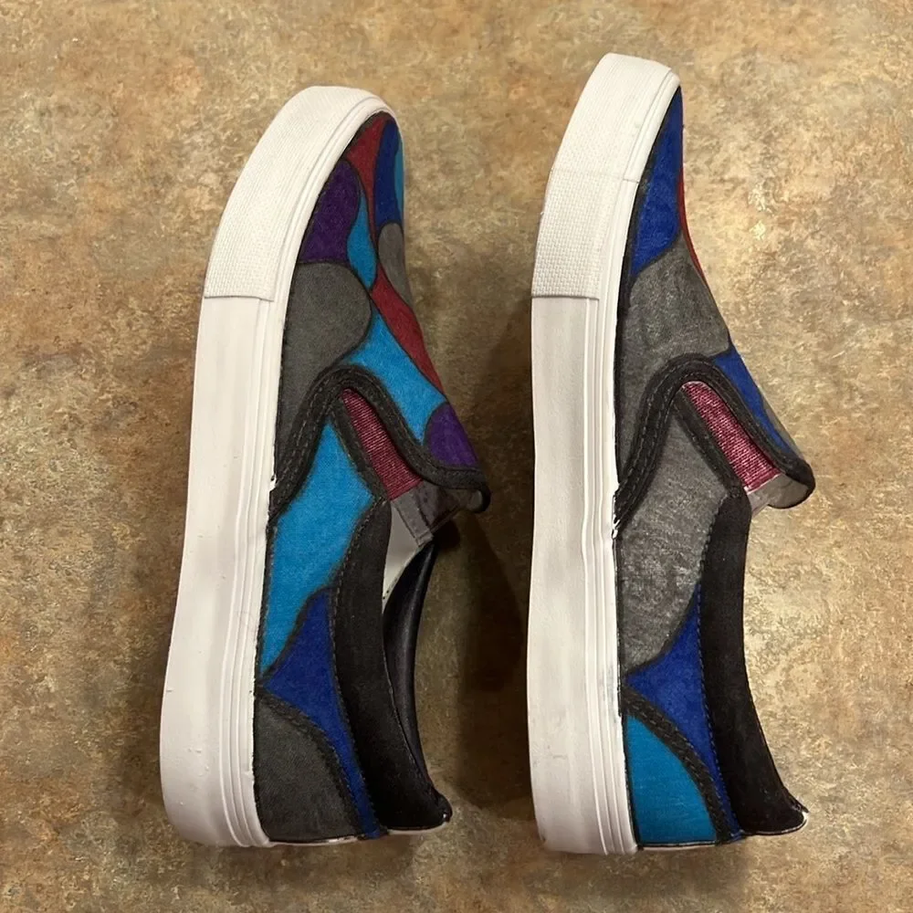 Upcycled Colorful Canvas Shoes 8.5